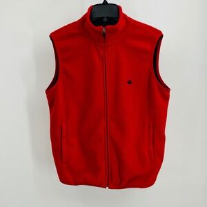 Brooks Brothers 346 Red Fleece Zip Up Vest Men's Size M
